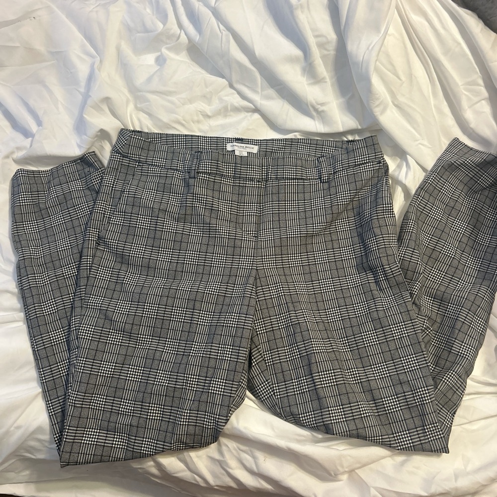 Carolina Belle Men's Black and White Plaid Pants